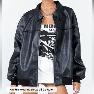 Princess Polly Oversized Leather Jacket
